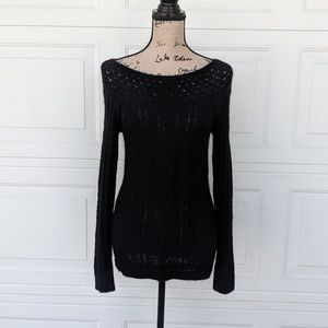 Ann Taylor LOFT Sweater Mohair Blend Black Small